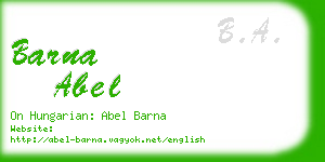 barna abel business card